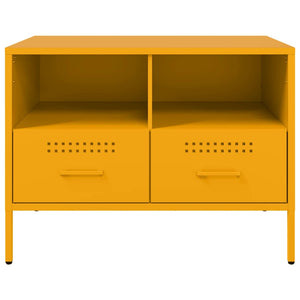 Senfgelber TV-Schrank aus Stahl, 68 cm