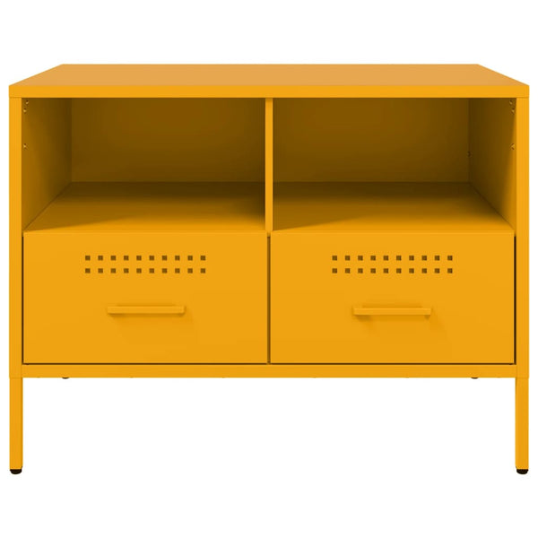 Senfgelber TV-Schrank aus Stahl, 68 cm