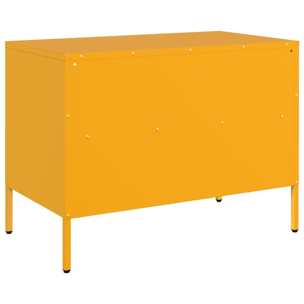 Senfgelber TV-Schrank aus Stahl, 68 cm