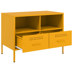 Senfgelber TV-Schrank aus Stahl, 68 cm