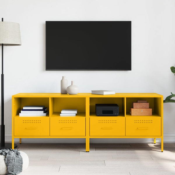 TV-Schränke Senfgelb Stahl 68x39x50,5cm, 2er-Set