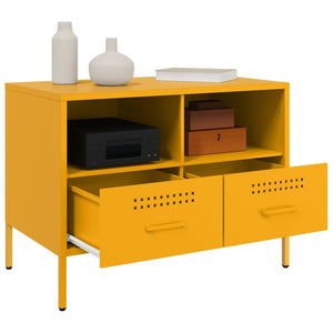 TV-Schränke Senfgelb Stahl 68x39x50,5cm, 2er-Set