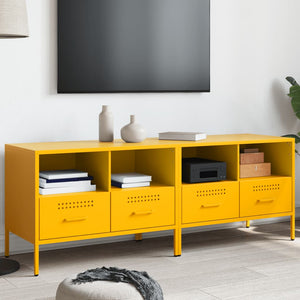 TV-Schränke Senfgelb Stahl 68x39x50,5cm, 2er-Set