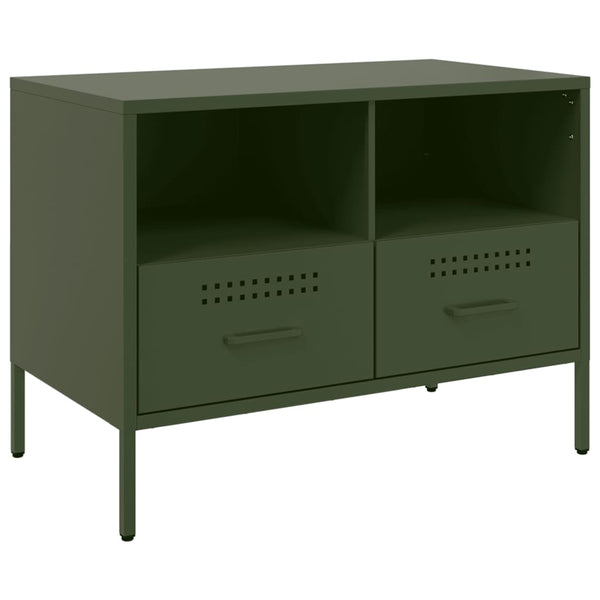 TV-Schrank Olivgrün Stahl 68x39x50,5 cm