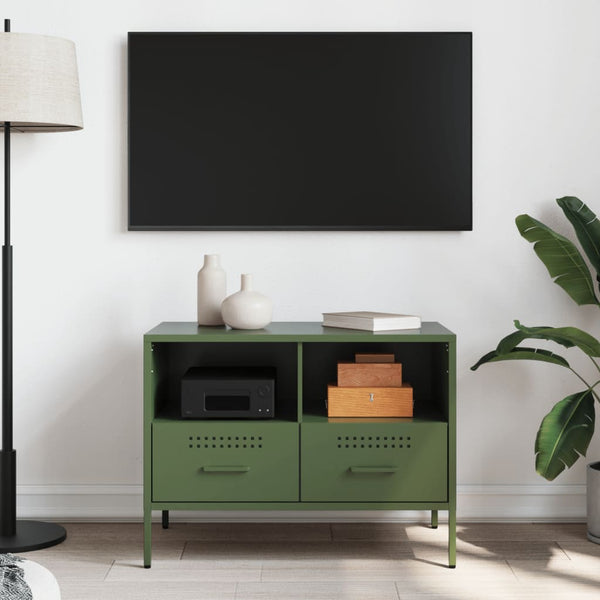 TV-Schrank Olivgrün Stahl 68x39x50,5 cm