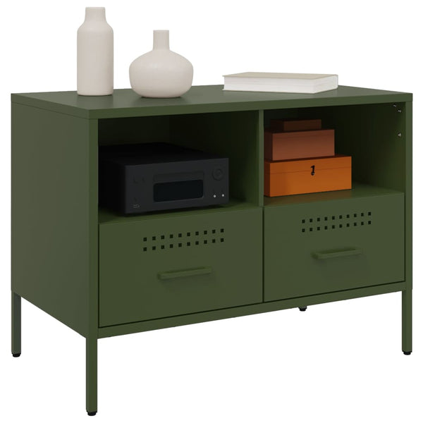 TV-Schrank Olivgrün Stahl 68x39x50,5 cm