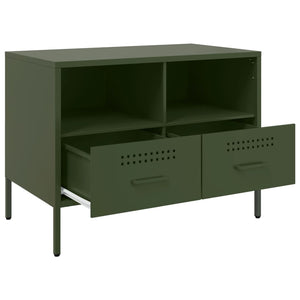 TV-Schrank Olivgrün Stahl 68x39x50,5 cm