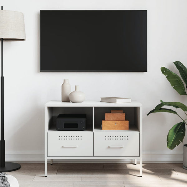 TV-Schrank Weiß Stahl 68x39x50,5 cm