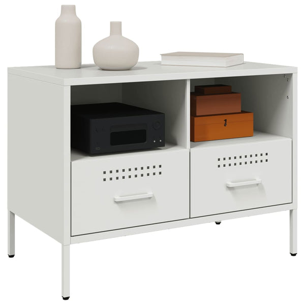 TV-Schrank Weiß Stahl 68x39x50,5 cm