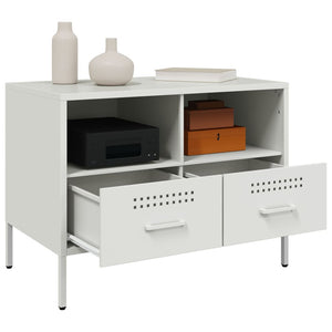 TV-Schrank Weiß Stahl 68x39x50,5 cm