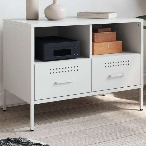 TV-Schrank Weiß Stahl 68x39x50,5 cm