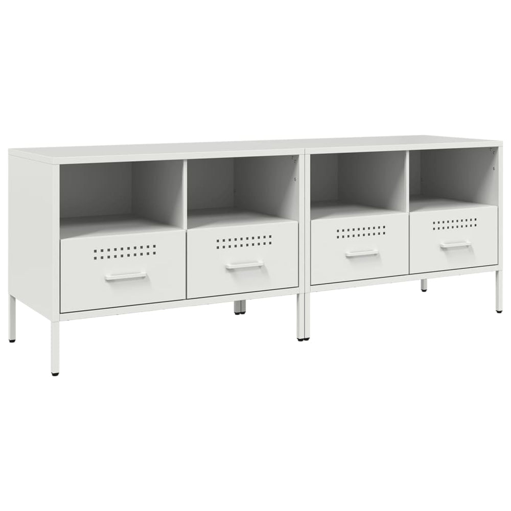 Meuble TV vidaXL 2 pcs Blanc 68x39x50,5 cm Acier