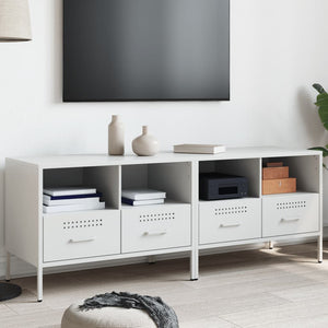 TV-Schränke Weiß Stahl 68x39x50,5cm, 2er-Set