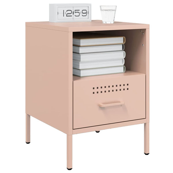 Nachttische 2er Set Rosa Stahl
