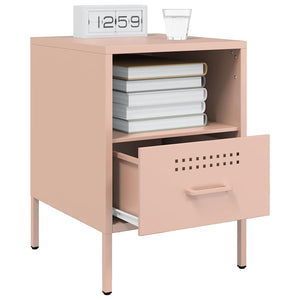 Nachttische 2er Set Rosa Stahl