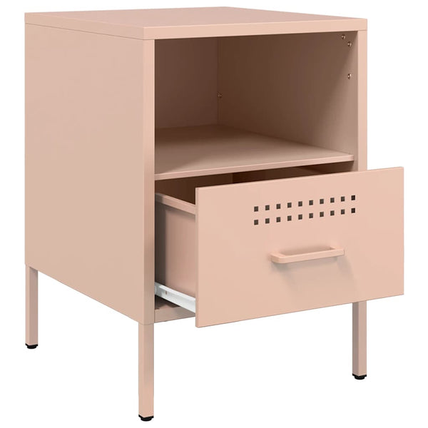 Nachttische 2er Set Rosa Stahl