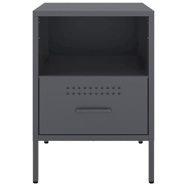 vidaXL Table de chevet Anthracite 36x39x50,5 cm Acier
