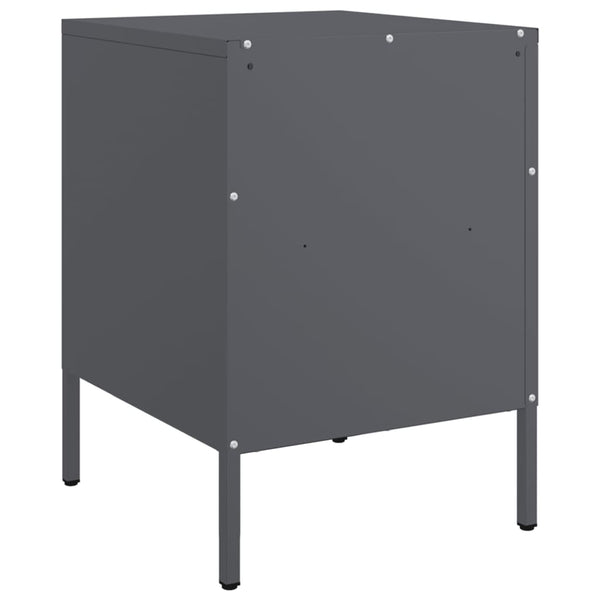 vidaXL Table de chevet Anthracite 36x39x50,5 cm Acier