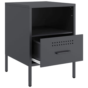 vidaXL Table de chevet Anthracite 36x39x50,5 cm Acier