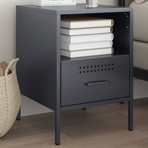 vidaXL Table de chevet Anthracite 36x39x50,5 cm Acier