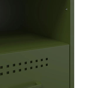 Nachttische 2er Set Olivgrün Stahl