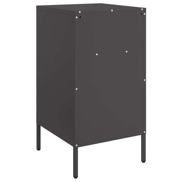 Schwarzer Nachttisch Stahl 36x39x68 cm