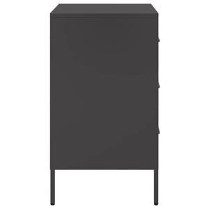 Nachttische 2er Set Schwarz Stahl