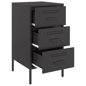 Nachttische 2er Set Schwarz Stahl