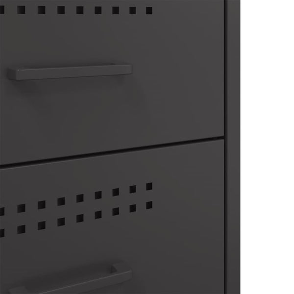 Nachttische 2er Set Schwarz Stahl