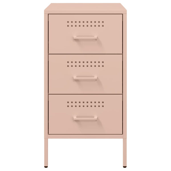 Rosa Nachttisch Stahl 36x39x68 cm