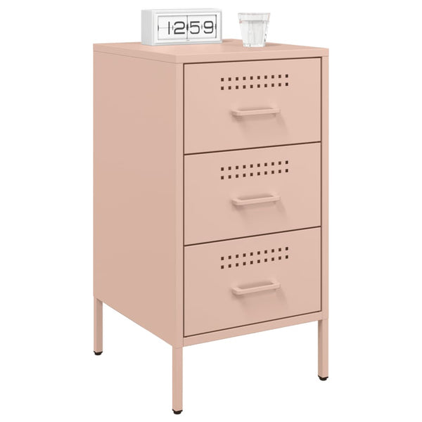 Nachttische 2er Set Rosa Stahl