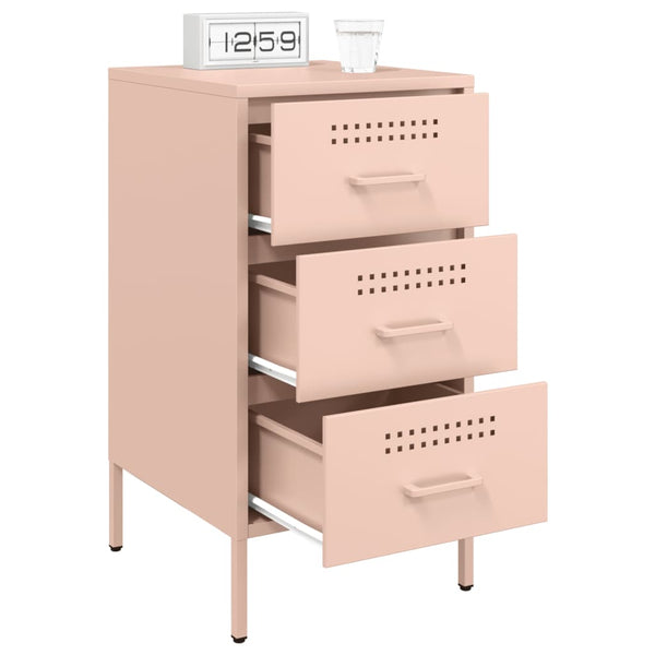 Nachttische 2er Set Rosa Stahl