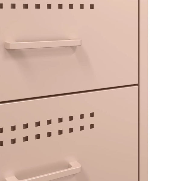 Nachttische 2er Set Rosa Stahl