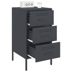 vidaXL Table de chevet anthracite 36x39x68 cm acier