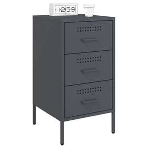 vidaXL Table de chevet anthracite 36x39x68 cm acier