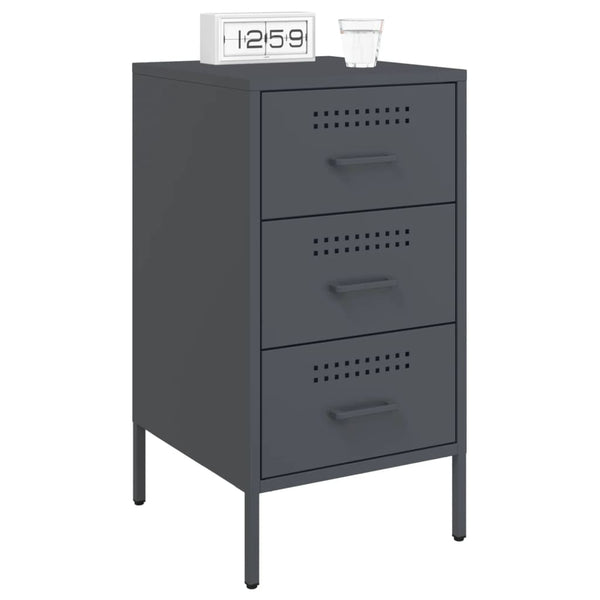 vidaXL Table de chevet anthracite 36x39x68 cm acier
