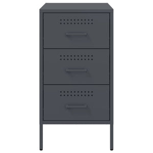 vidaXL Table de chevet anthracite 36x39x68 cm acier