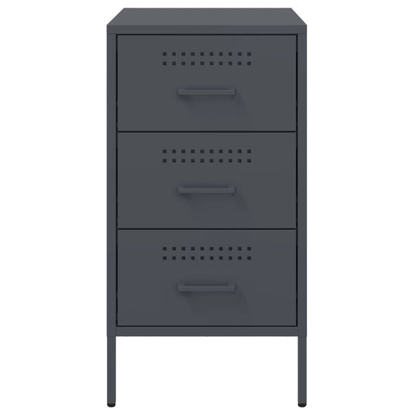vidaXL Table de chevet anthracite 36x39x68 cm acier