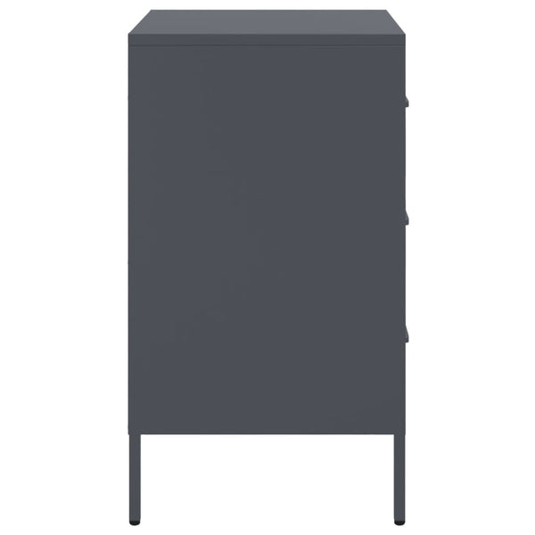 vidaXL Table de chevet anthracite 36x39x68 cm acier
