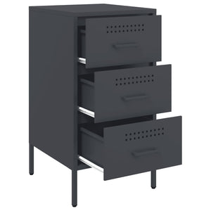 vidaXL Table de chevet anthracite 36x39x68 cm acier