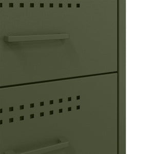 Nachttische 2er Set Olivgrün Stahl