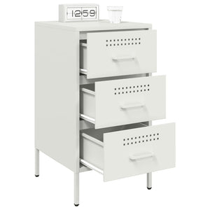 Nachttische 2er Set Weiß Stahl