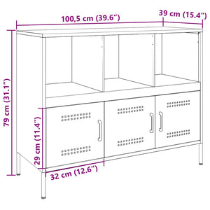 Weißes Stahl Sideboard 100,5 cm