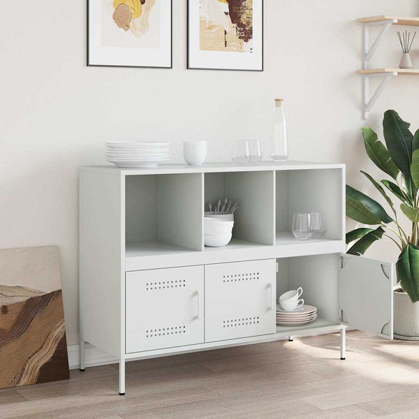 Weißes Stahl Sideboard 100,5 cm