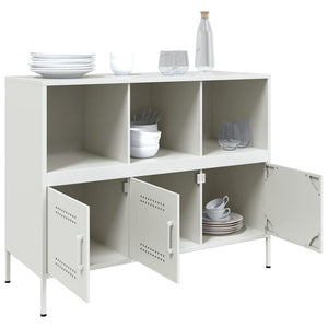 Weißes Stahl Sideboard 100,5 cm