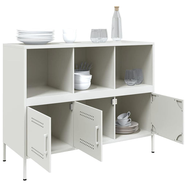 Weißes Stahl Sideboard 100,5 cm