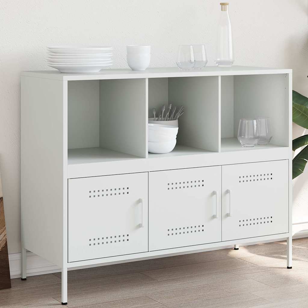 Weißes Stahl Sideboard 100,5 cm