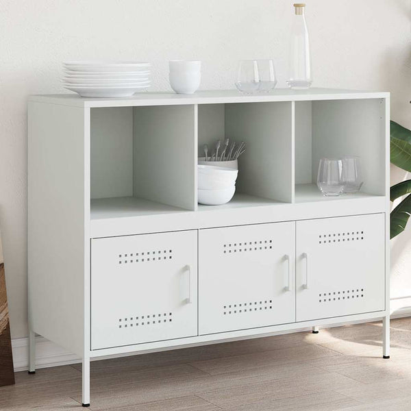 Weißes Stahl Sideboard 100,5 cm