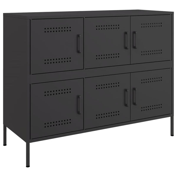 Schwarzes Stahl Sideboard, 100,5 cm