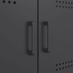 Schwarzes Stahl Sideboard, 100,5 cm